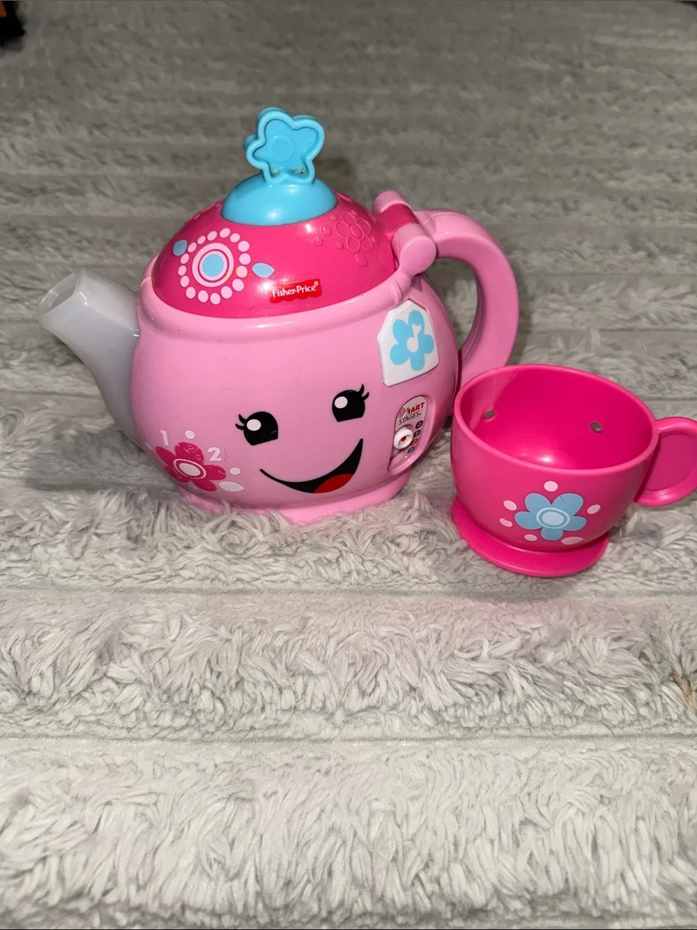 Fisher-Price Pink and Blue Smiling Tea Pot Playset